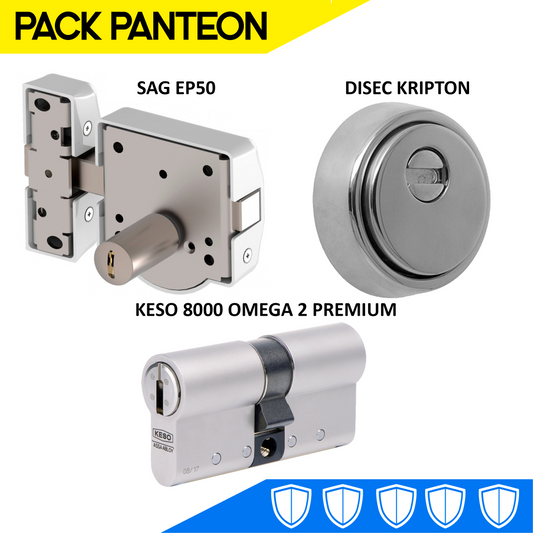 Pack de seguridad Panteón (SAG ep50 no igualado + Keso Premium + Disec Kripton)