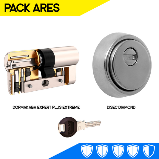 Pack de seguridad Ares (Kaba Expert Plus Extreme + Disec Diamond)