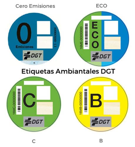 DISINTIVOS AMBIENTALES- PEGATINAS DGT VALENCIA