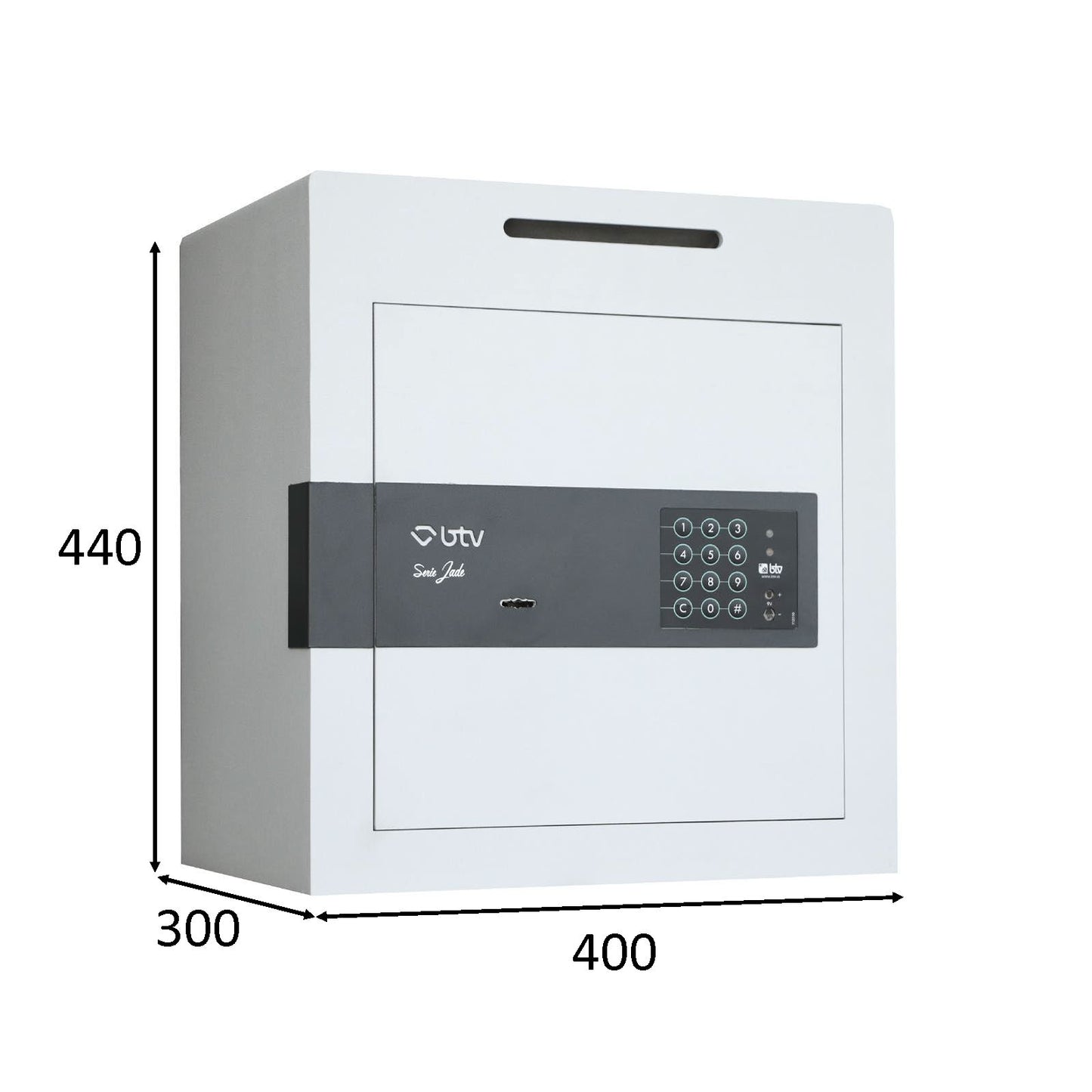 Caja fuerte BTV Jade 40 electrónica con ranura vista detalle