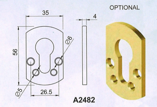 Contraplaca rectangular Disec