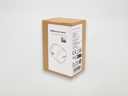 Caja y contenido de la cerradura Tedee GO2 Z-Wave