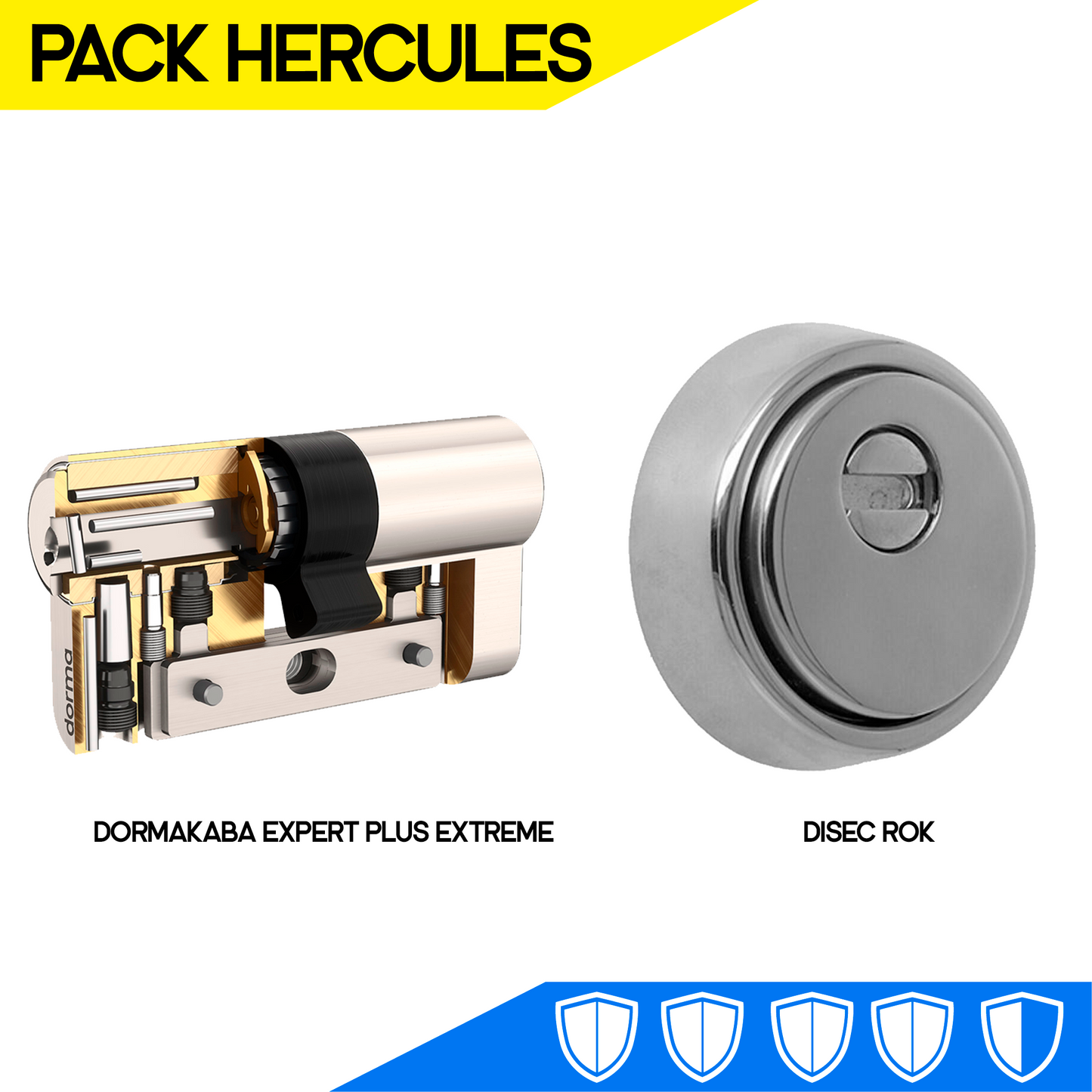 Pack de seguridad Hercules (Kaba Expert Plus Extreme + Disec ROK)