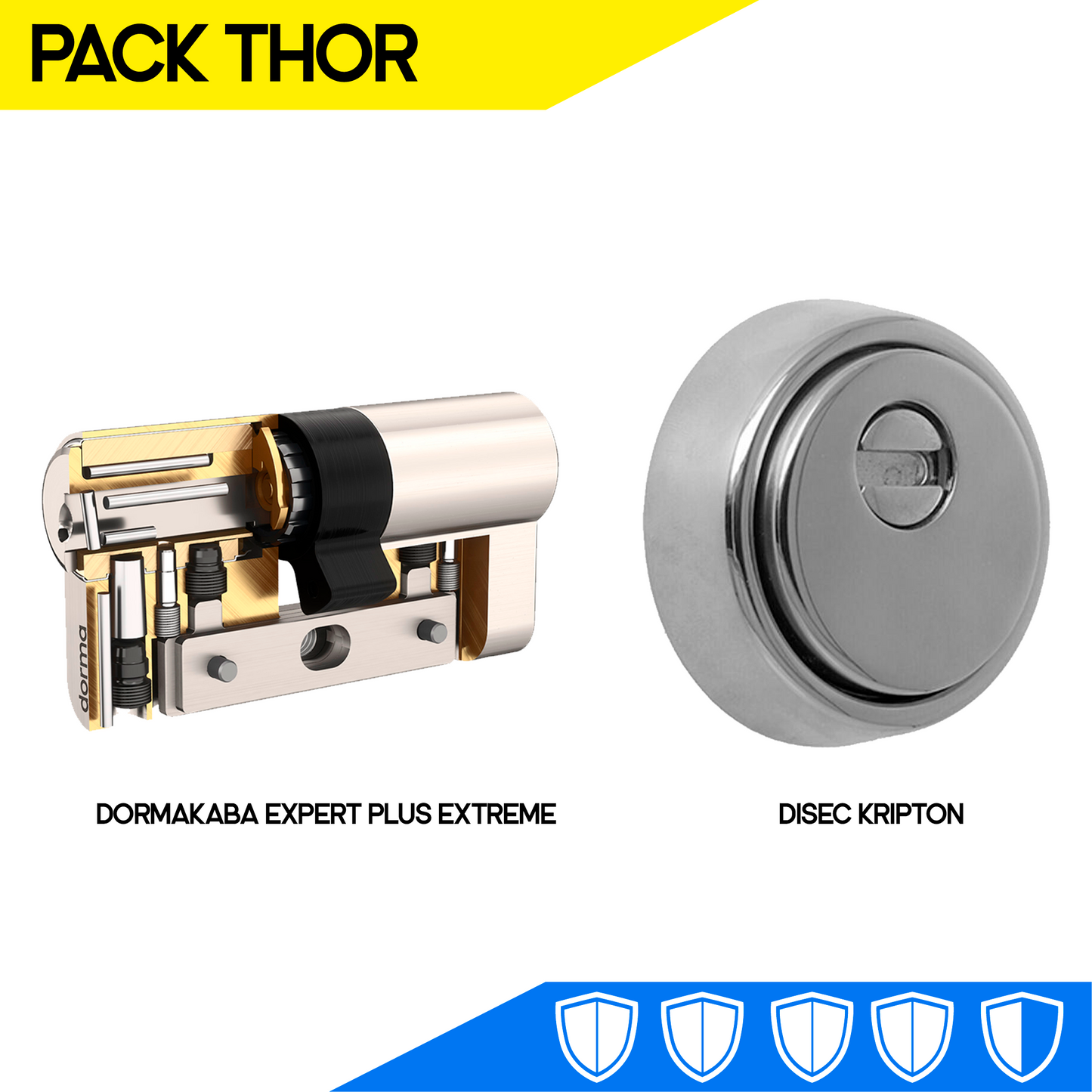 Pack de seguridad Thor (Kaba Expert Plus Extreme + Disec Kripton)