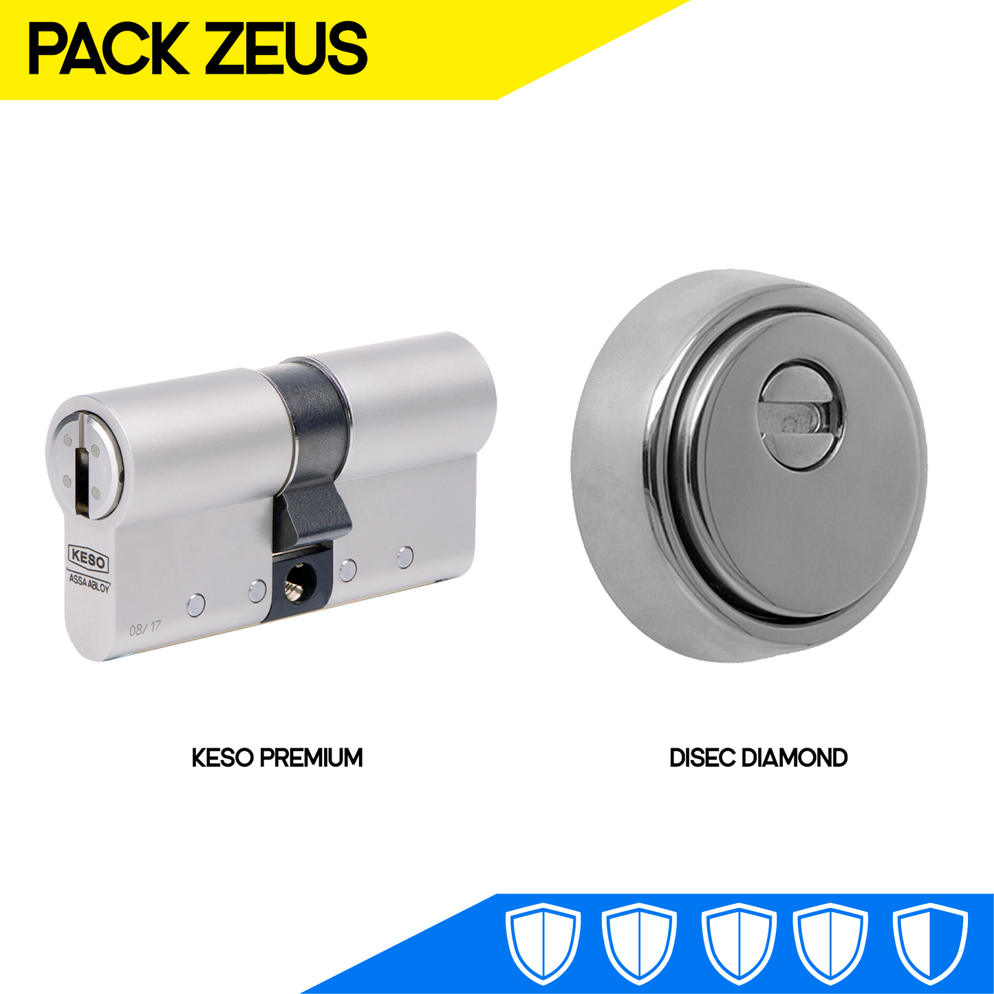 Pack de seguridad Zeus (Keso Premium + Disec Diamond)