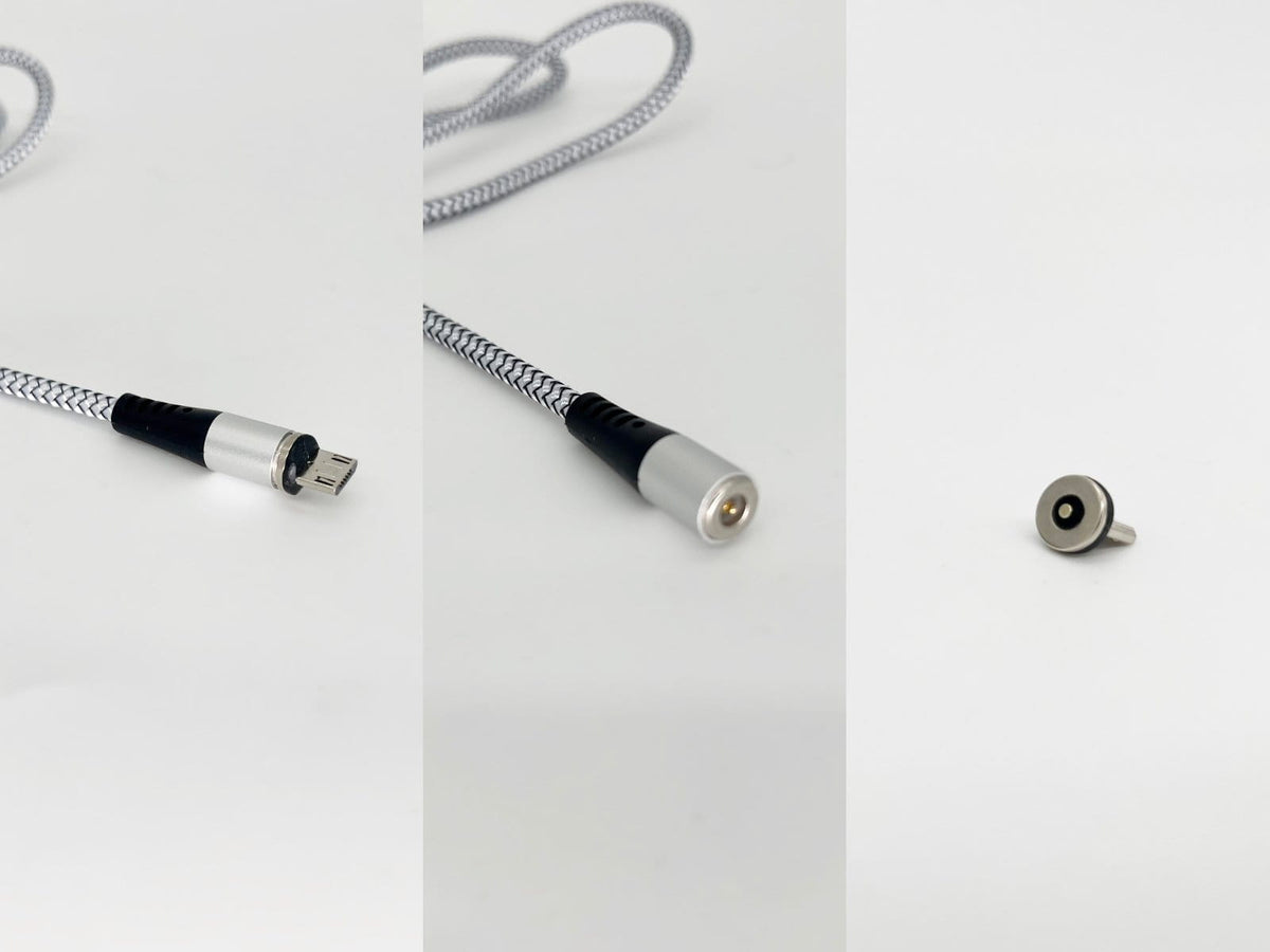 Cable magnético Tedee PRO plata cargando la cerradura en la puerta