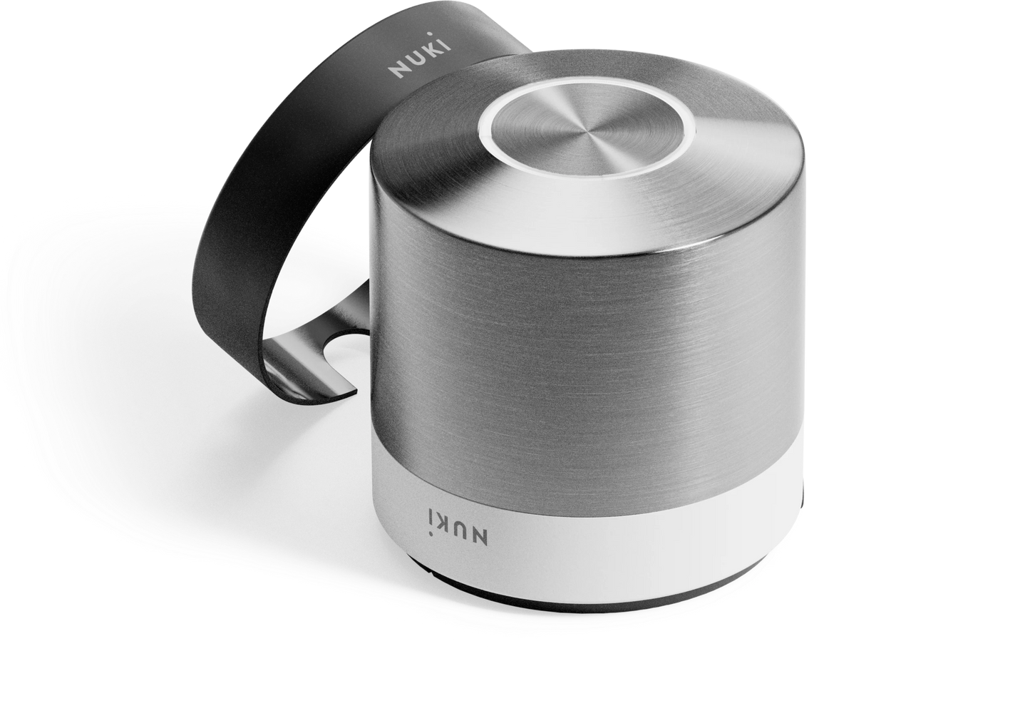 Nuki Smart Lock Ultra con anillos base intercambiables en blanco y negro