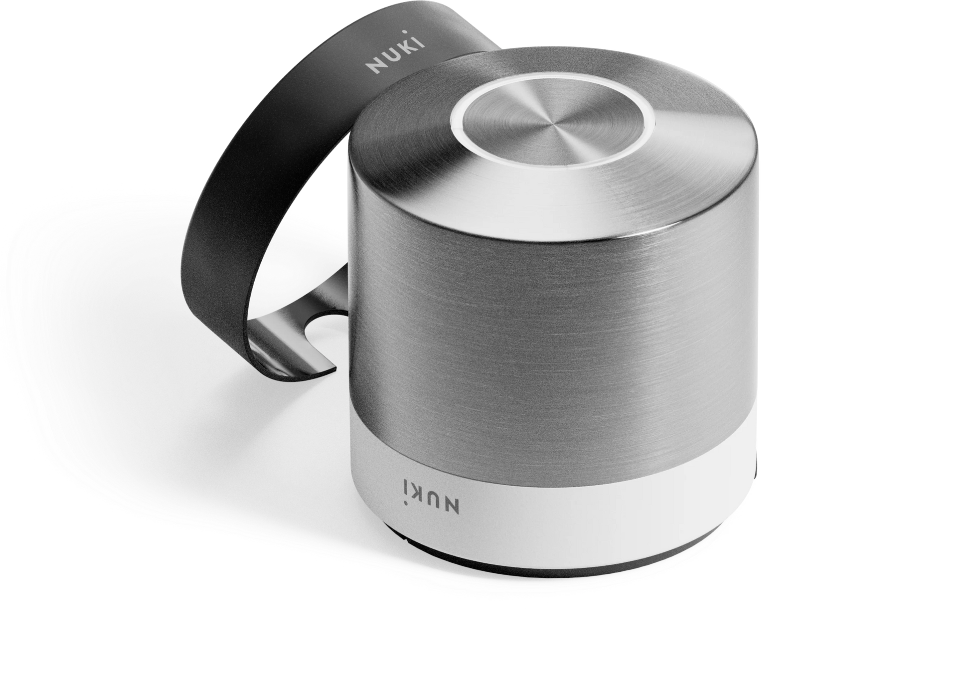 Nuki Smart Lock Ultra con anillos base intercambiables en blanco y negro