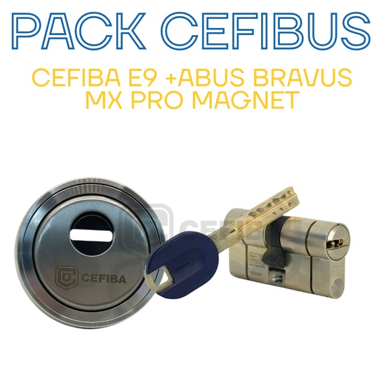Pack de seguridad Cefibus (Abus Mx Pro Magnet + Escudo Cefiba E9)